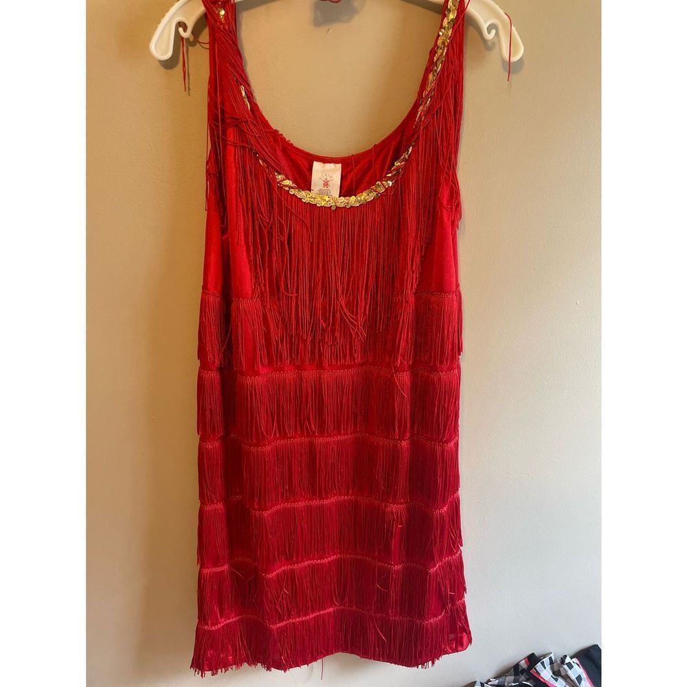 Flapper Red Dress Womens Size Medium